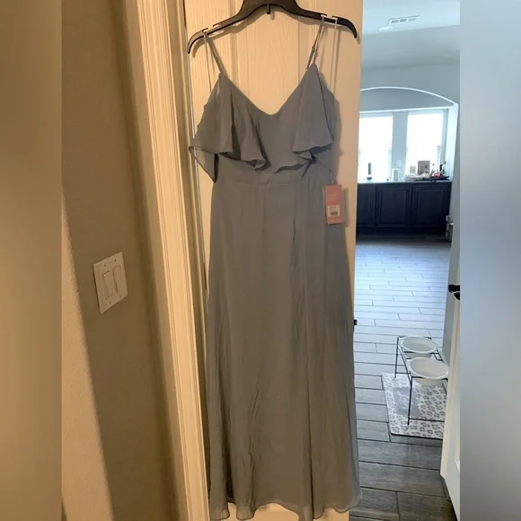 Birdy Grey | Dresses | Birdy Grey Jane Dress With Leg Slit Dusty Blue Small  | Poshmark